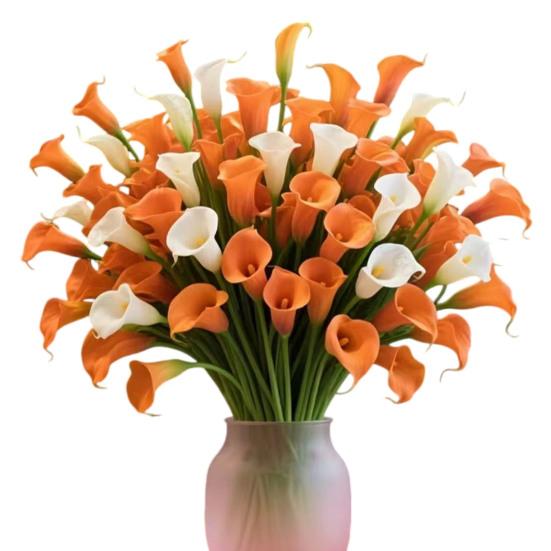 Calla Lily Artificial Flower Bouquet Mixed Calla Lily Baby s Breath Tulip Lily Faux Floral B