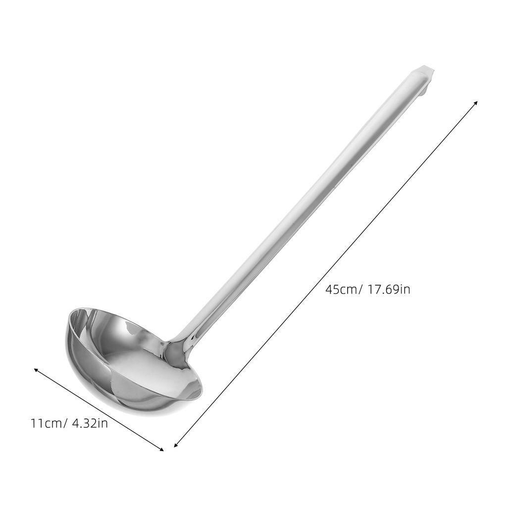 230Ml Stainless Steel Deep Soup Ladle Long Handle Heavy Duty Kitchen Ladle for Home Hotel Catering Hook Design Serving Soup