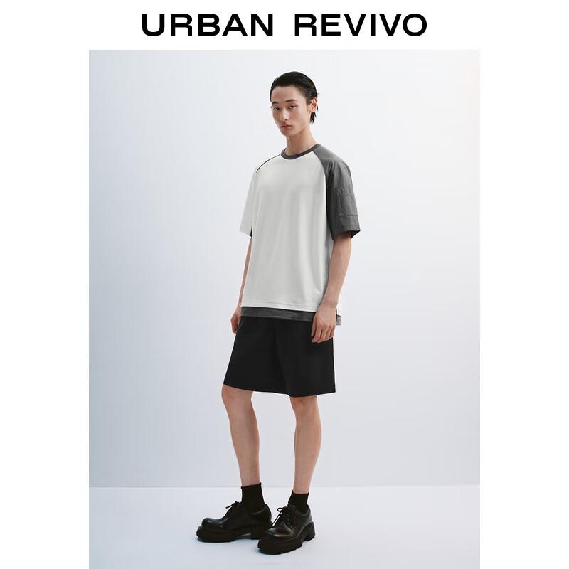 UR Men s Casual Color Block Drawstring Short Sleeve T-Shirt M