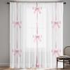 Pink Bow Curtains Hd Digital Print Pocket Rod Design Living Room Bedroom Home Decor Window Treatments Curtain Light Filtering For Sitting Polyester
