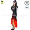 Halloween Adult Women's Day of the Dead Colorful Ghost Bone Skull Costume, Big Girl Cosplay Skeleton Ghost Bone Skirt