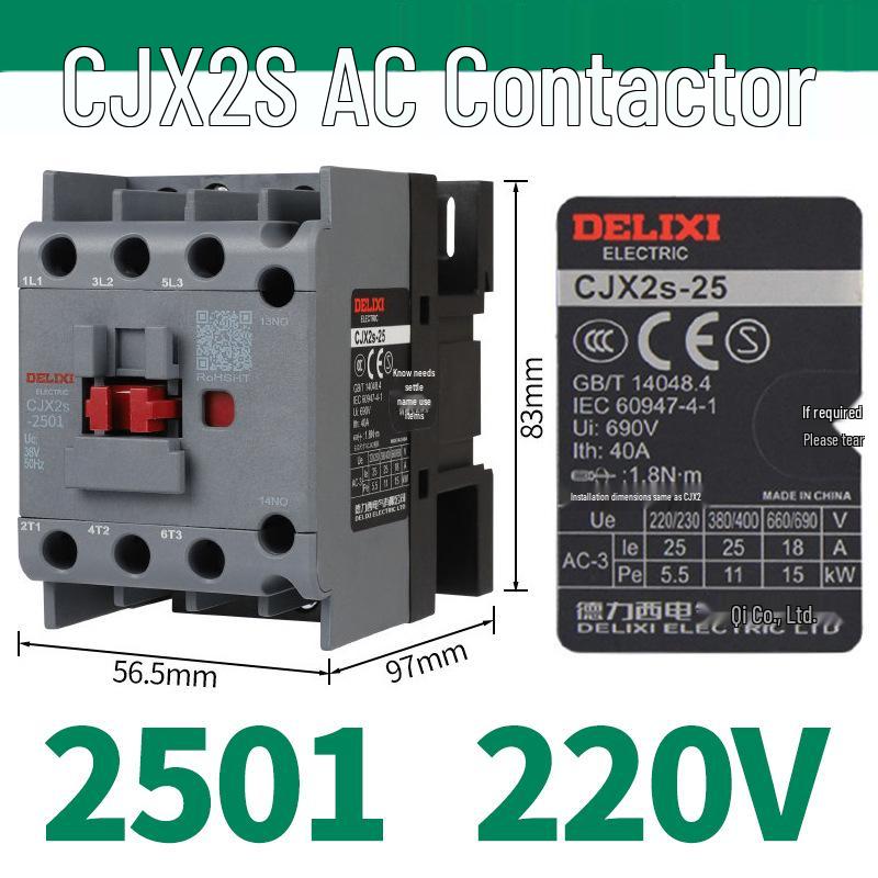 DELIXI CJX2S Series AC Contactor (380V/220V/110V/36V/24V)