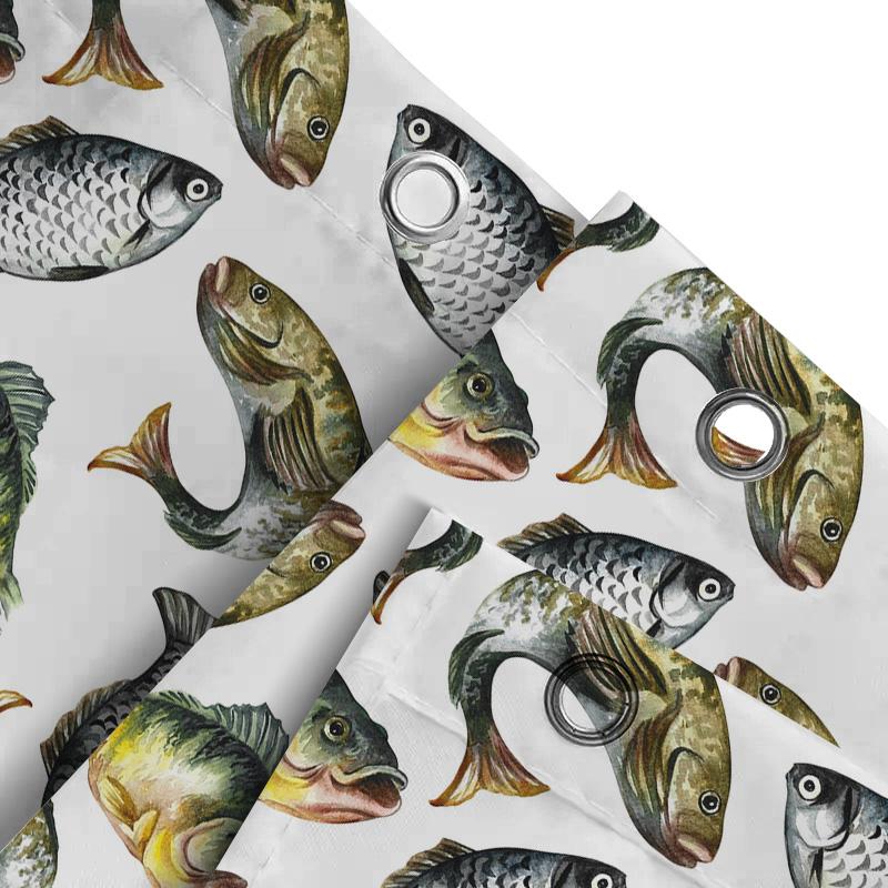 Watercolor Fish Print Shower Curtain Extra Long Bathroom Decor – 180 X 180Cm  Titlewatercolor Fish Print Shower Curtai