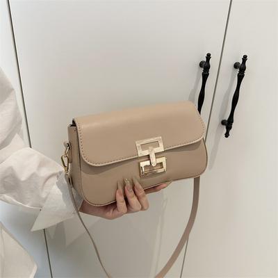 Fashion and Simple Temperament Summer New Versatile Casual Solid Color One Shoulder Crossbody Small Square Bag Woman