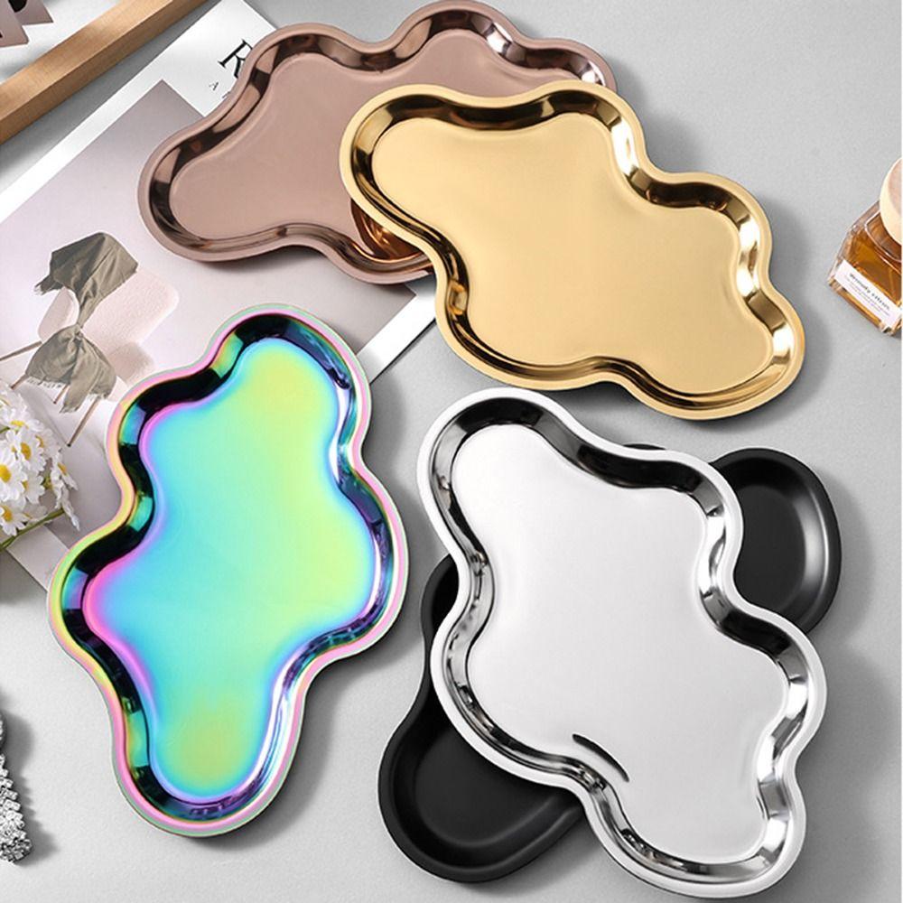 Modern Design Cloud Shaped Storage Tray Stainless Steel Jewelry Organizer  Bathroom Counter