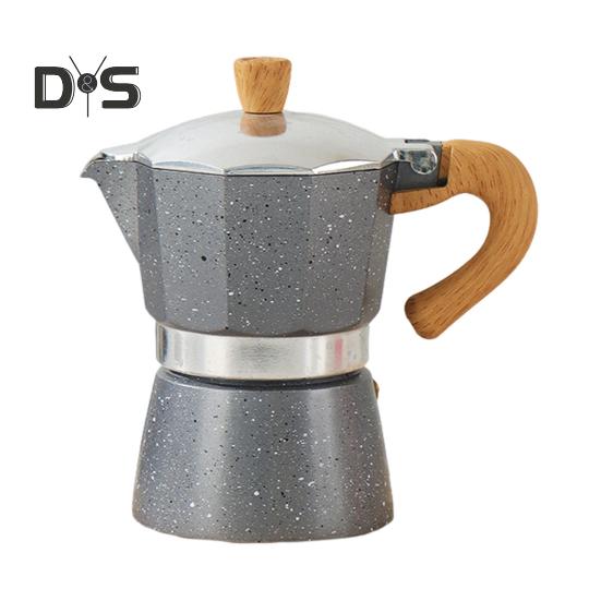 

Кофеварка Moka Pot Espresso Maker 150 мл, легкая кофеварка для плиты, простая в использовании итальянская кофеварка для насыщенного эспрессо, латте, капучино 150ML серый