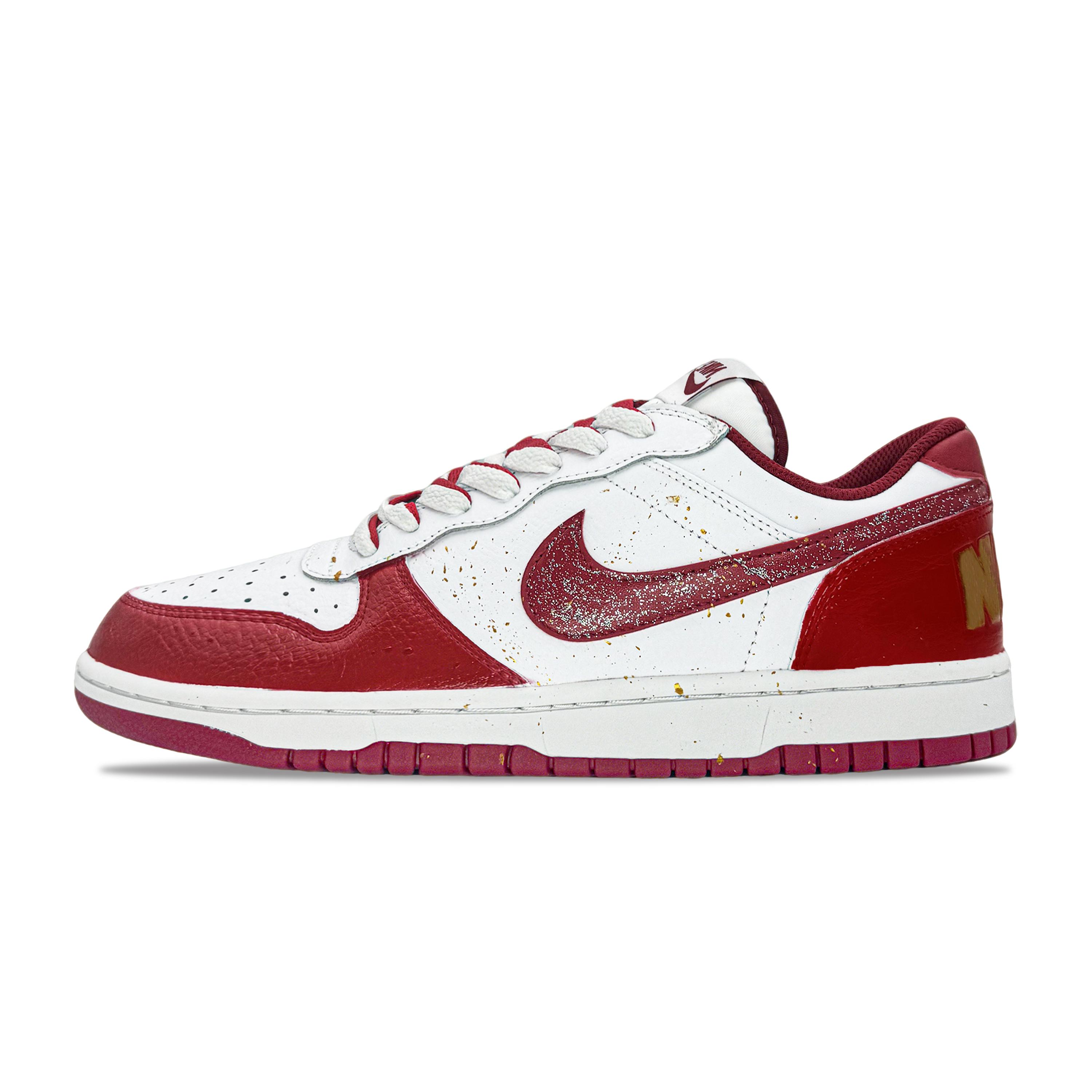 

Nike Big Abrasion Resistant Breathable Low top Skateboard Shoes Men s Red White 355152-150(Team995-) 43
