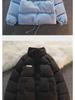 Hong Kong Retro Waffle Cotton Jacket for Petite Women – Winter Loose Fit, Thickened Stand Collar Coat
