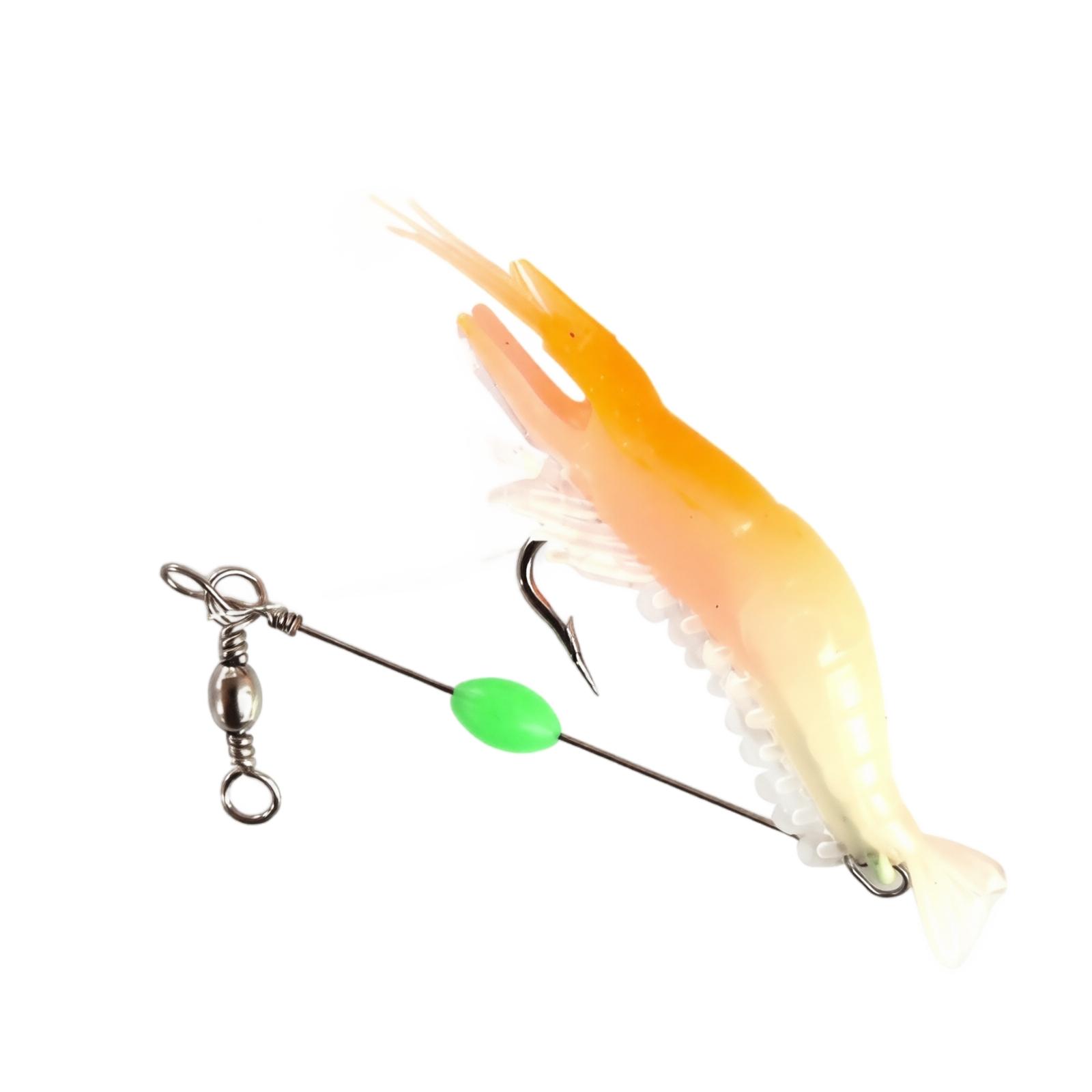 Soft Bait Shrimp Lure 9cm 6g Fishing Lure with Hook Bionic Shrimp Imitation Soft Bait Glow for Predator Fish Fishing one size