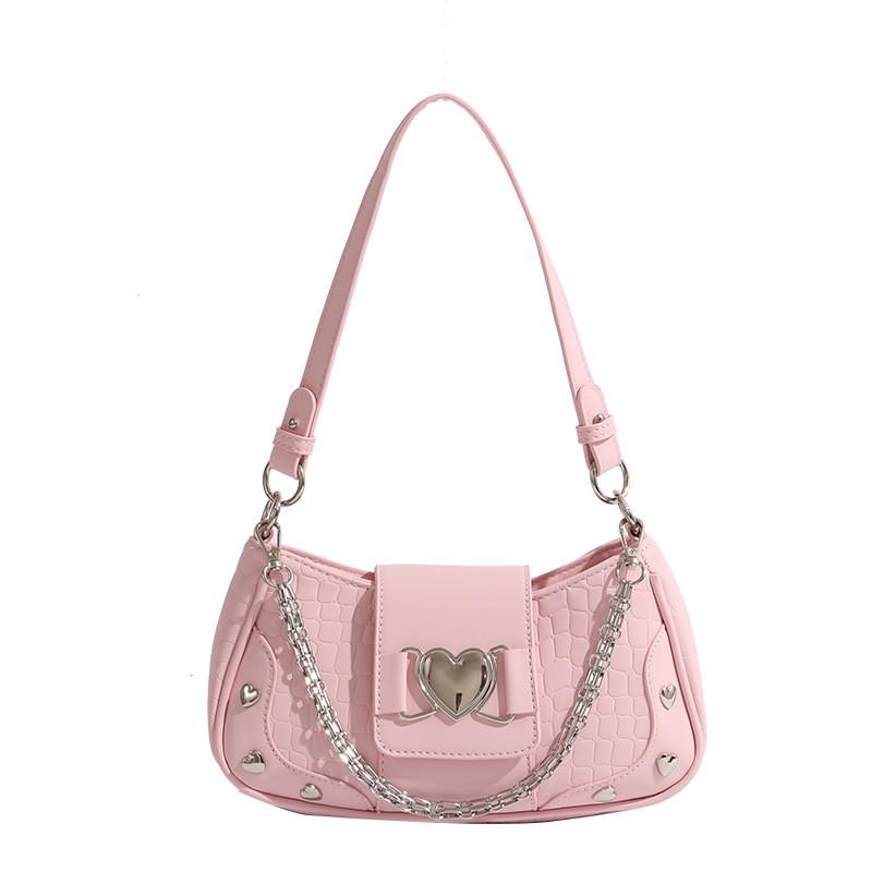 IELGY All-Match Texture Bag Sweet Cool Hot Girl Style One-Shoulder Underarm Bag All-Match Messenger Bag