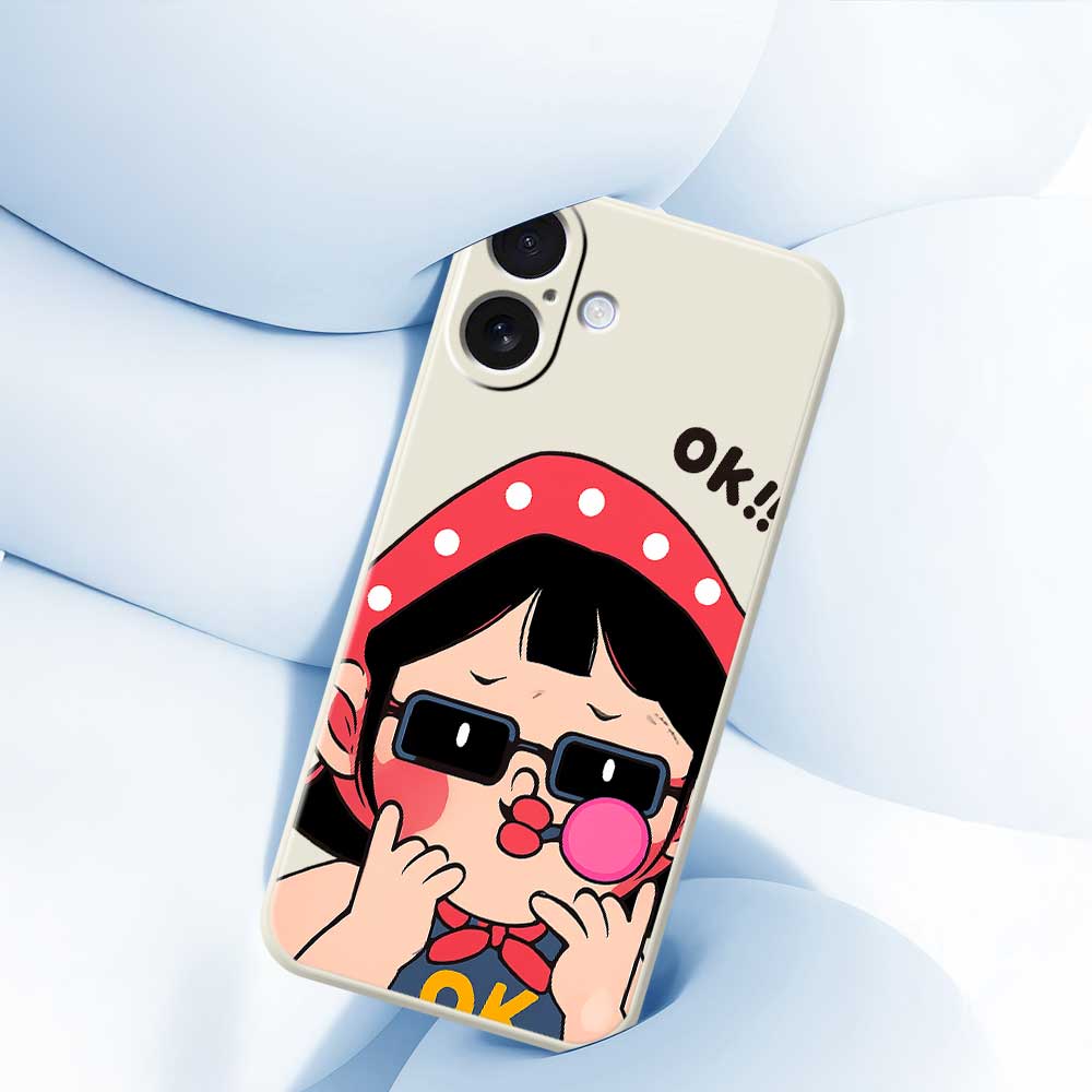 For iPhone 17 Case Cute Kid Pattern Printing Straight Edge TPU Phone Back Cover