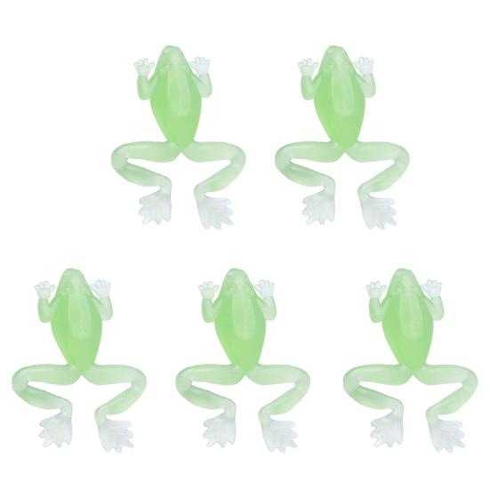 5 Stück leuchtender Frosch-Softbait, 2,7 g/5,5 cm, realistische Form, künstlicher Silikon-Froschköder mit Haken, natürlicher Schwimmstil-Köder