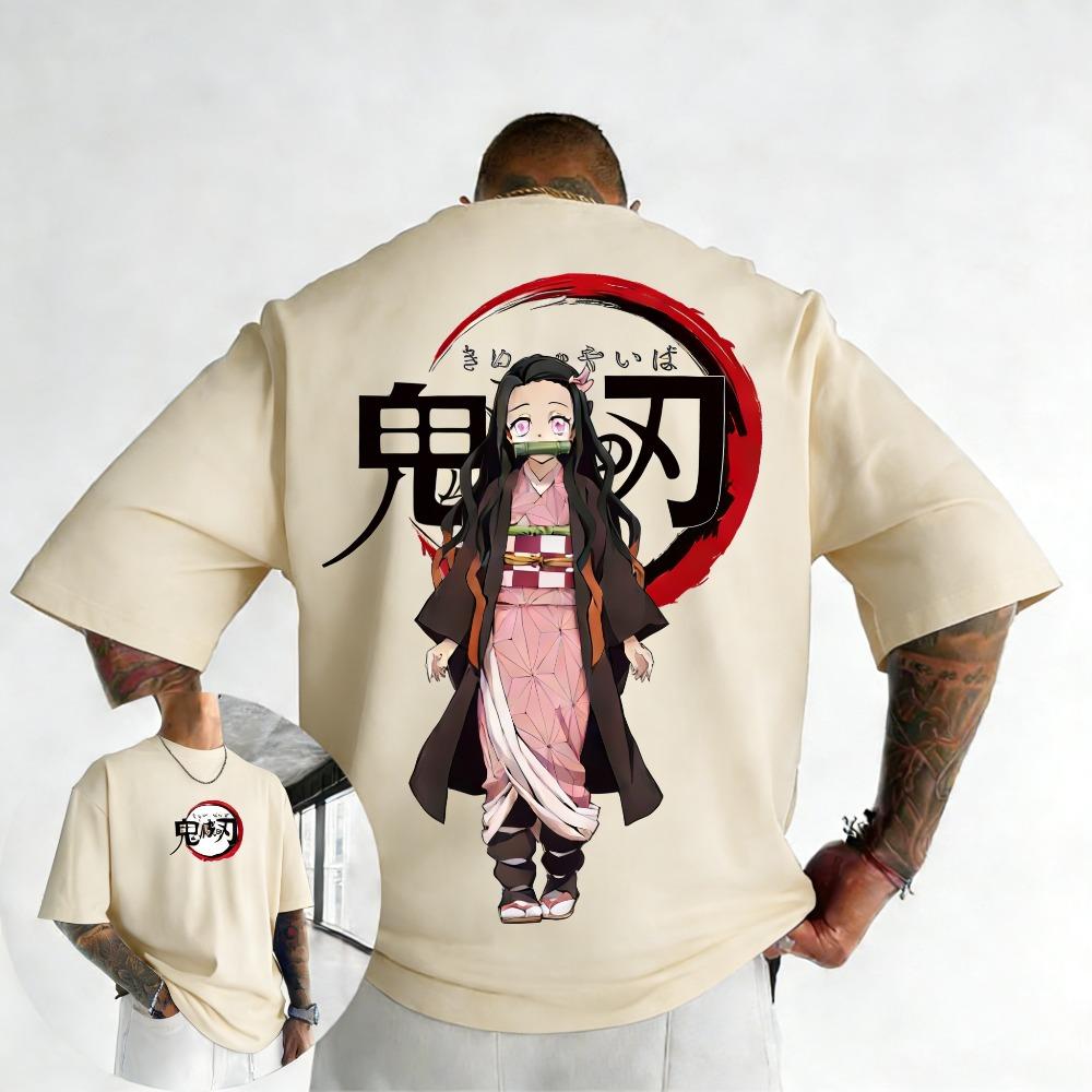 

Plus Size Demon Slayer Anime Printed Men and Women Tshirt Casual Parent Child Top Fashion Cotton Summer Street Y2K Harajuku S