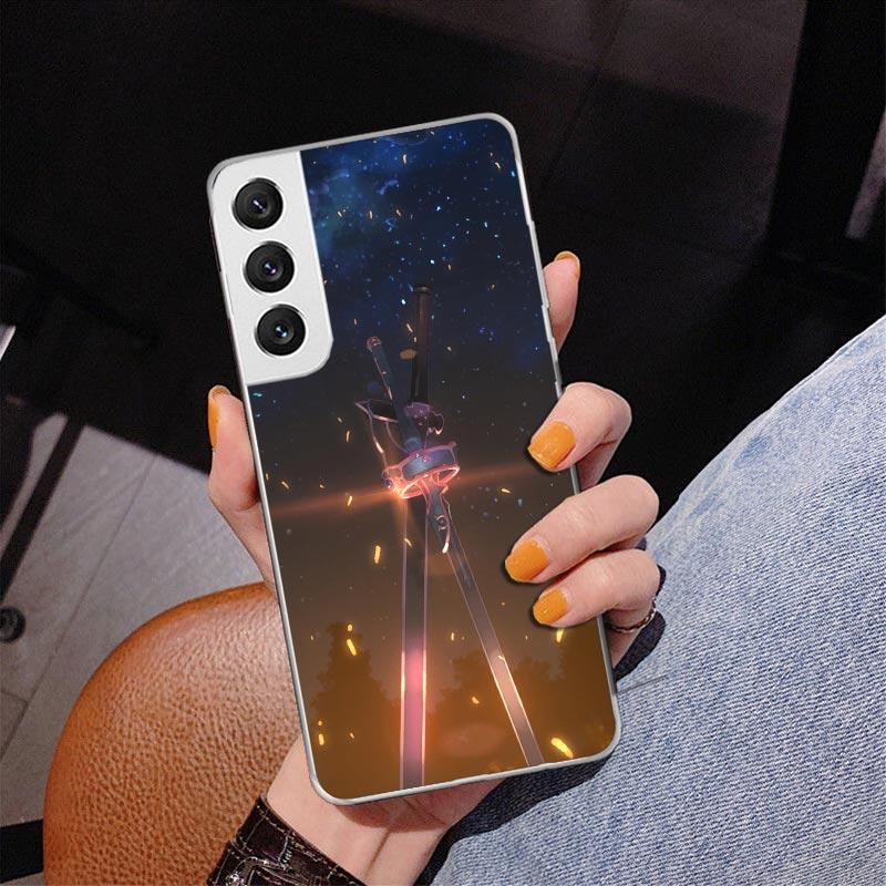 Sword Art Online Anime Phone Case For Samsung Galaxy S24 S25 Edge S26 Ultra S23 S22 S21 Plus S20 FE + Personalized Print Cover G