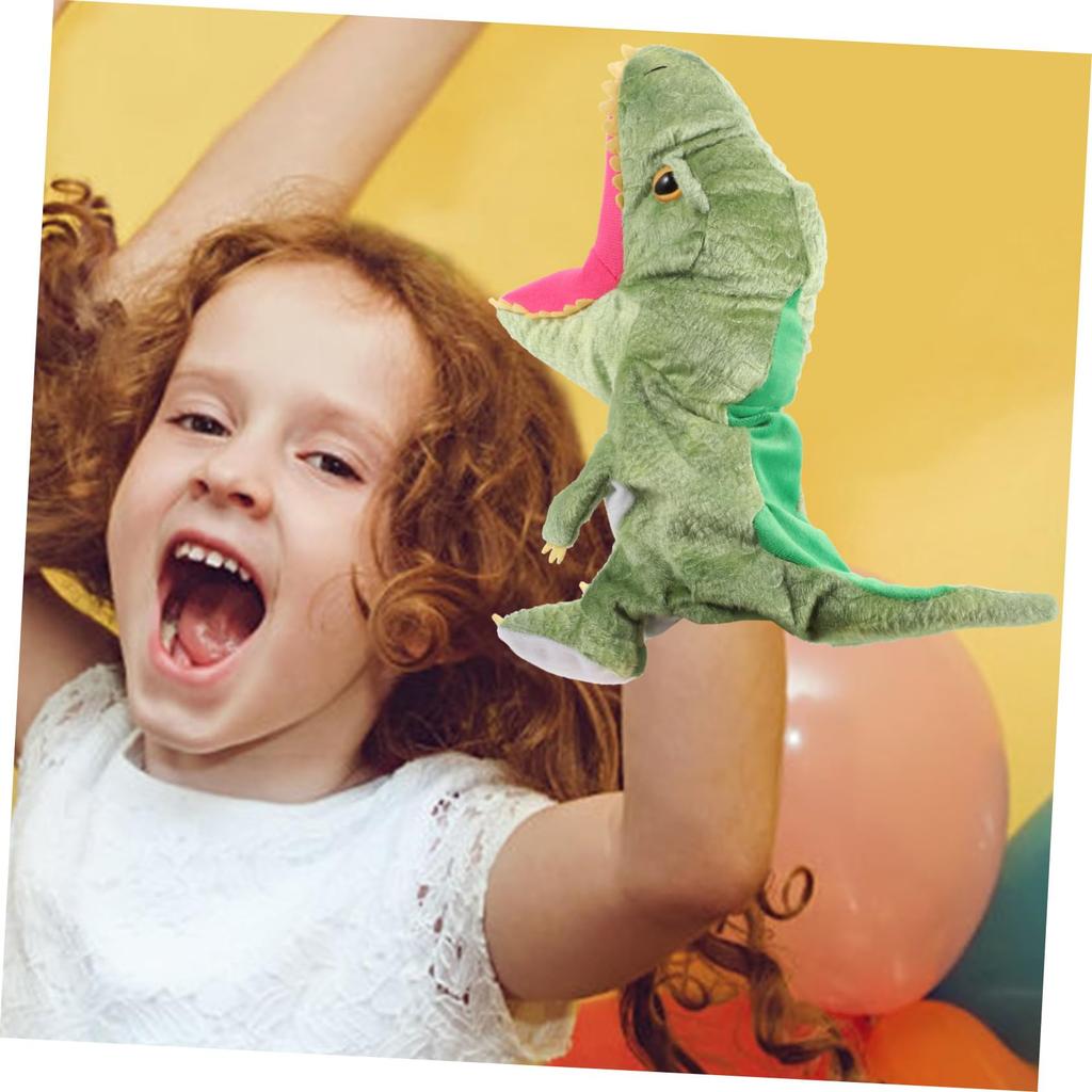 Ledmomo Dinosaur Hand Puppet, Realistic Tyrannosaurus Plush Toy for Fingers, Pretend Play with Openable Mouth, Random Colors