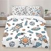 UFO Rocket Print Bedding Set Cartoon Theme Duvet Cover No Filler Soft and Comfortable Suitable for Children's Bedroom Decoration