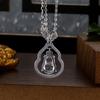 Burmese Blue Water Jade Gourd Pendant Necklace with S925 Silver - Chinese Style for Women