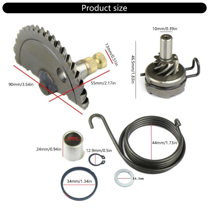 Replacement Kickstarter Gear Assembly ATV Accessories Complete Gear Shaft Spring for GY6 50CC 80CC