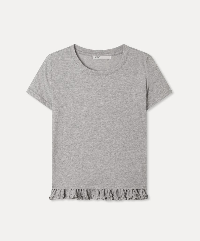 MIXXO Frilled Hem Short Sleeve T-Shirt_Miwhwg41Ts