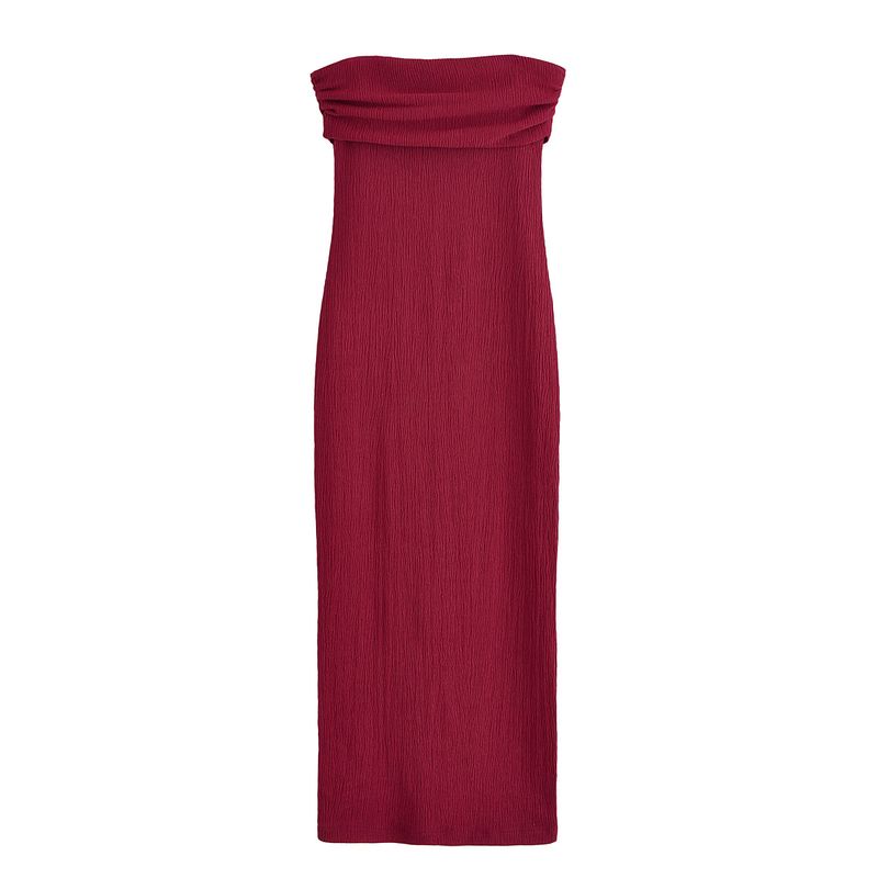 Kaslead New Women Clothes Western Style Fashion Slim Fit Wrap-around off-Shoulder Midi Dress 9144303