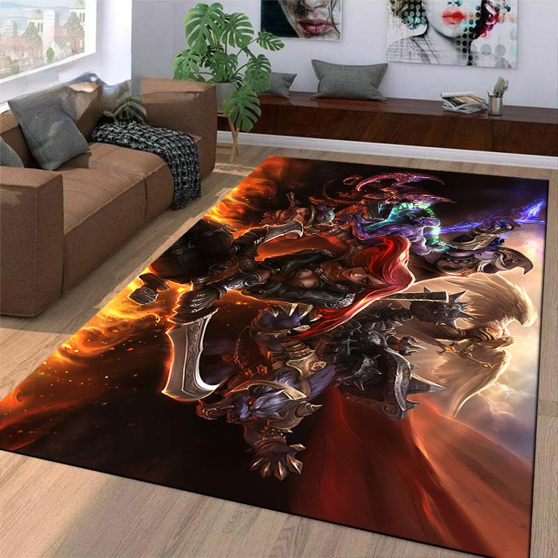 LOL game character printed flannel carpet, non-slip, suitable for bedroom, living room, and children's room decoration