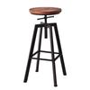 American Solid Wood & Iron Bar Stool, Coffee Shop Chair, Adjustable Counter & Bar Seating, Free Shipping
