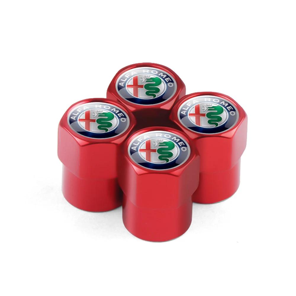 ZHA3 Aluminum Car Wheel Tire Valve Cap Auto Tire Protection Caps For Alfa Romeo Giulia Stelvio Giulietta 4C 156 Mito Tonale GT 166