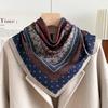 1116 New Old Money Wind Cotton and Linen Small Square Scarf Silk Scarf Women's Spring and Autumn Winter Headscarf Neck Scarf Scarf 71