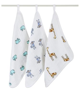 Aden anais Waschlappen Jungle Jam 3er Set 30x30cm Musselin Baumwolle mit Schlaufe Babygeschenk WCADAB3048 +