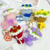 Handmade Knit Yarn Rose Flower Keychain Bag Accessory Gift