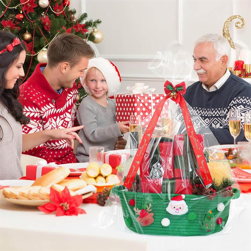 Christmas Themed Storage Basket for Storing Small Items Gift Holder Large Capacity Organizer for Home and Office
