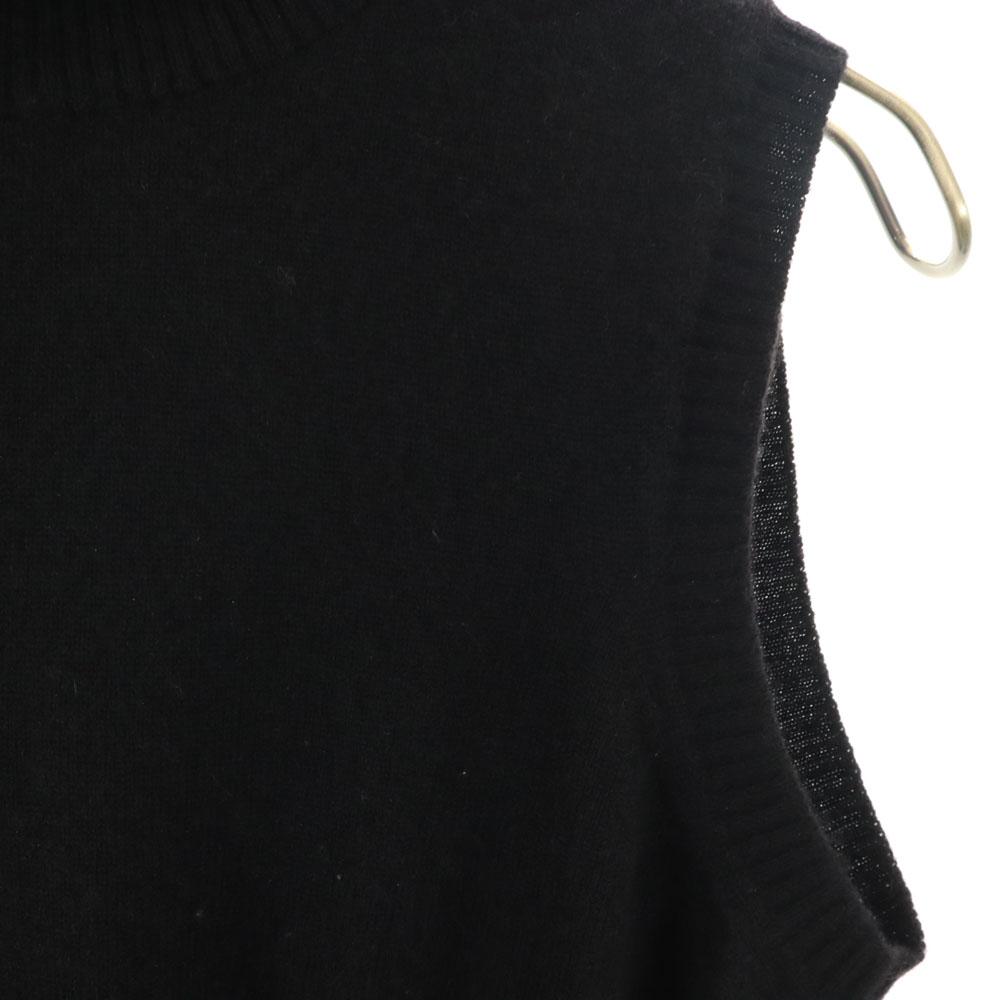 Gucci Made In Italy Cashmere Blend No Sleeve Turtleneck Knit M Black Women Used