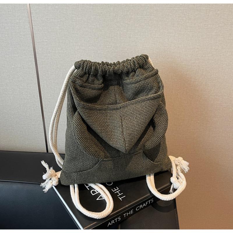 Women's bag casual tide summer fashion large capacity retro drawstring closure single shoulder crossbody bucket bag