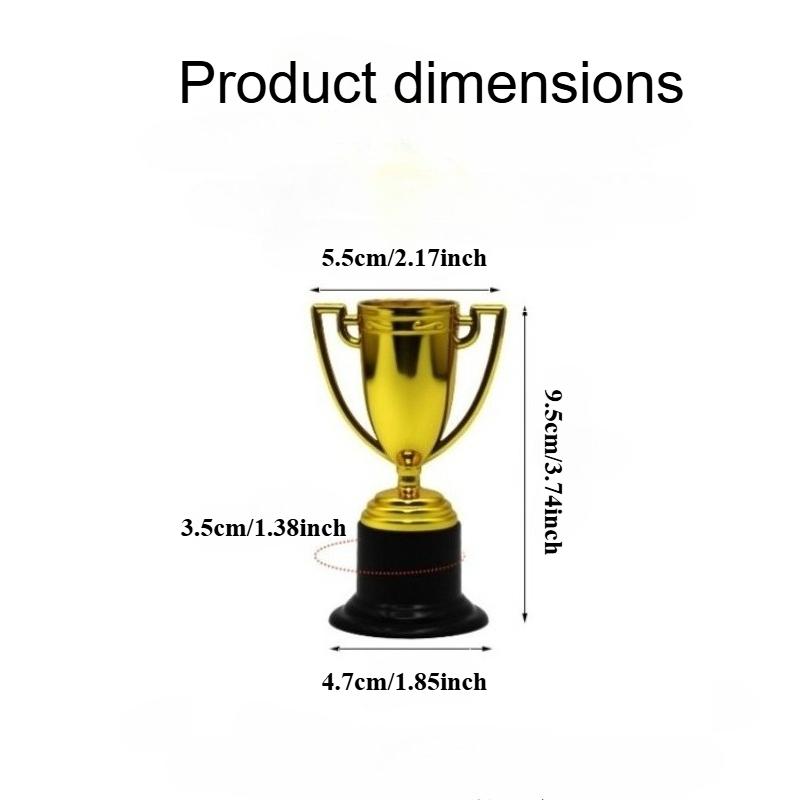 12pcs Elegant Golden Trophies Suitable for Party Awards, School Prizes,Golden/ Cups for Labor Day, Teacher's Day Gifts, Football