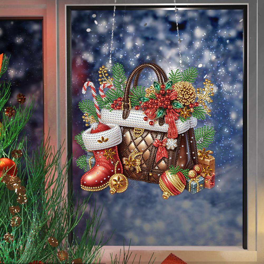 Christmas Diamond Art Hanging Pendant Acrylic Diamond Painting Home Decor Diamond Painting Hanging Ornaments for Home Wall Decor