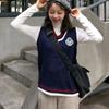 Women's V Neck Preppy Style Casual Knit Sleeveless Sweater Vest Tops