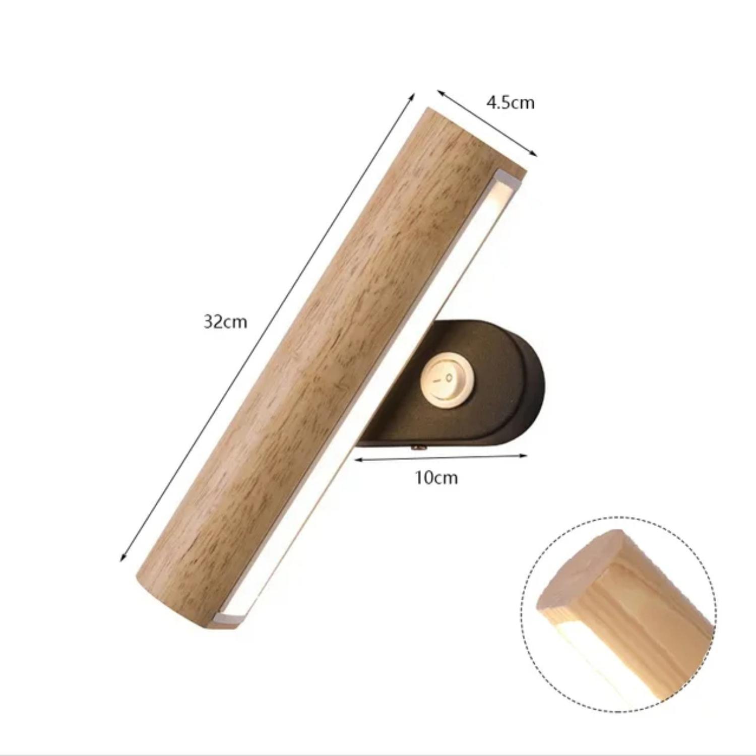 

Новый элегантный современный светодиодный настенный светильник из скандинавского дерева с регулировкой яркости для гостиной, спальни и кровати с простым дизайном arm White 2700-3500K