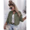 Women's Spring/Fall Denim Jacket Long-Sleeve Collared Short Jacket