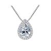 S925 Silver Plated Pear Drop Necklace Elegant Wedding Pendant for Women Luxury Party Jewelry