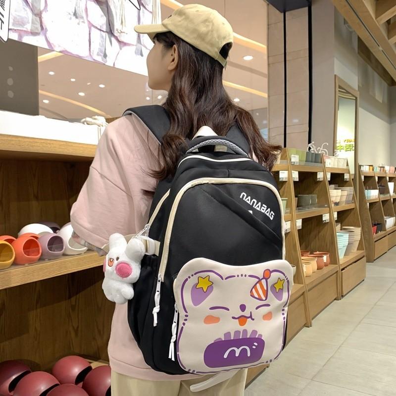 2024 New Korean Style Cute Backpack For Girls Large Capacity School Bag Lightweight Travel Bag