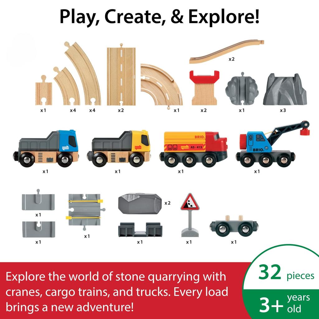 BRIO Rail & Road Quarry Set 33210