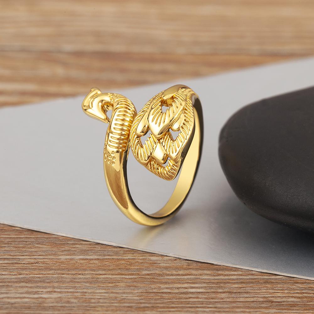 

Nidin High Quality Peacock Shape Fashionable Open Rings Adjustable For Women Men Fine Finger Jewelry Anniversary Party Gifts золотий