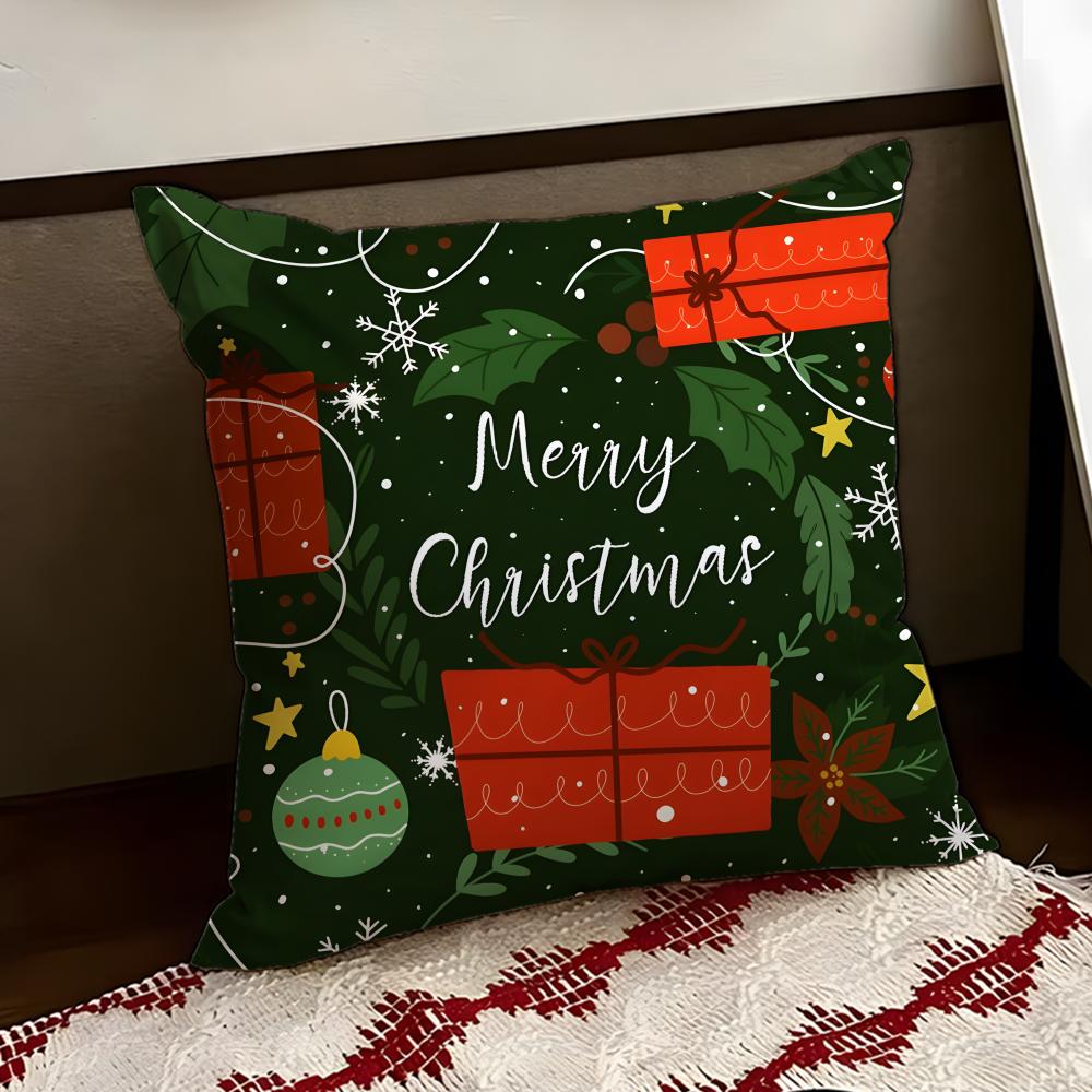 christmasS Cushion Cover Reversible Soft Durable Pillow Cover Home  Car MultiScene Use for Daily Comfort