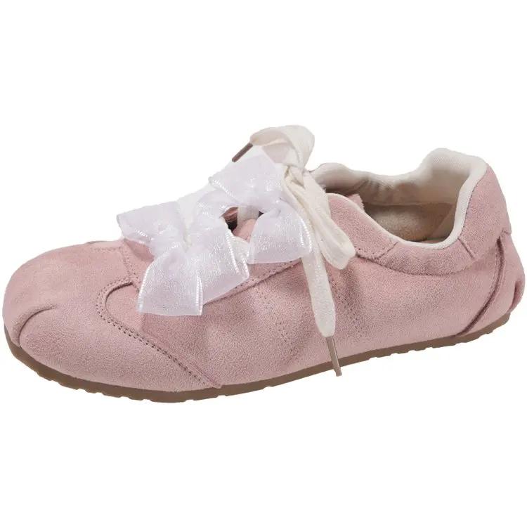 Fashion Fashion Sweet Bow Flat Casual Shoes 2025 Spring Ballet Style Fairy Fashion Shoes