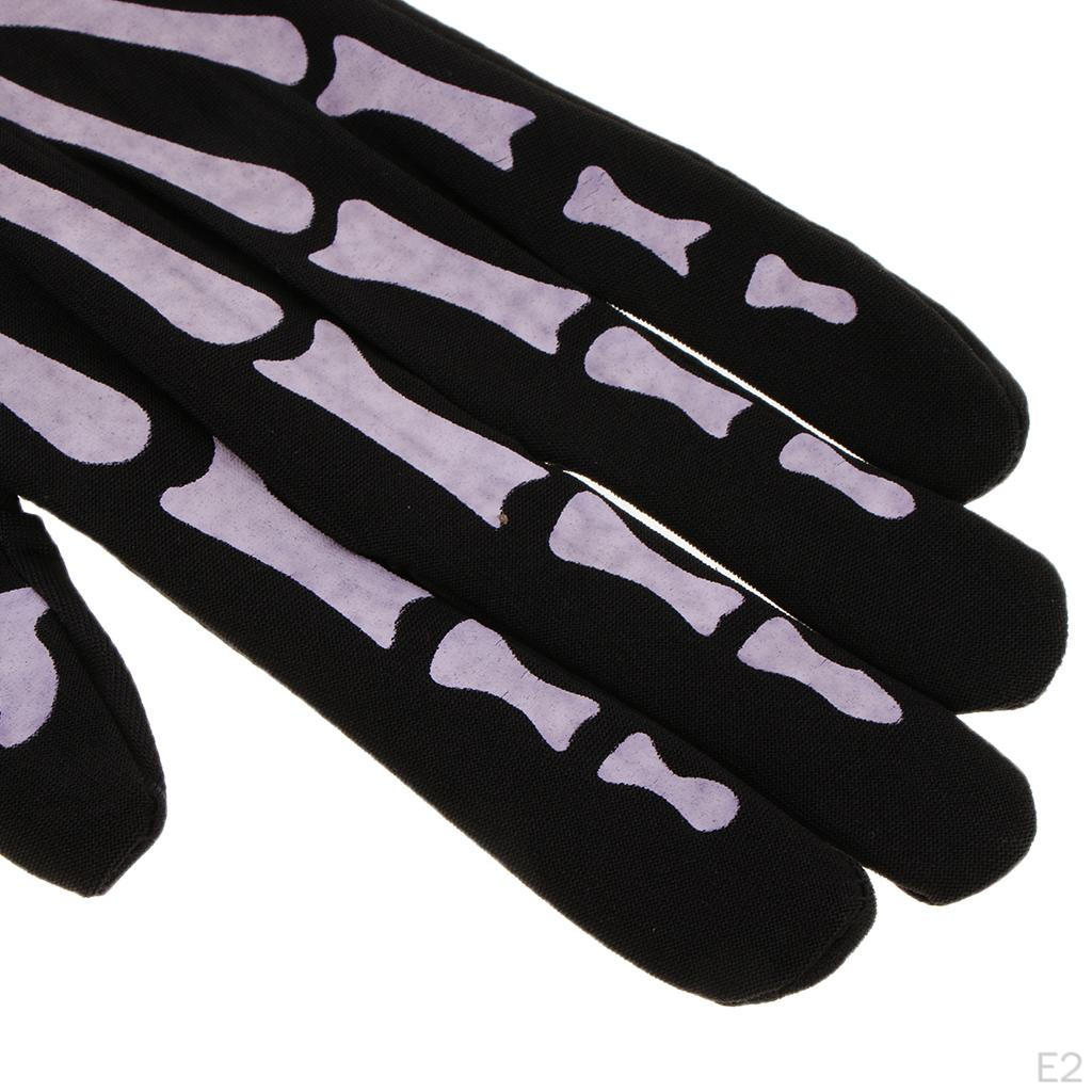 Halloween Skeleton Long Gloves Hand Costume Fancy Dress Cosplay Prop Decor