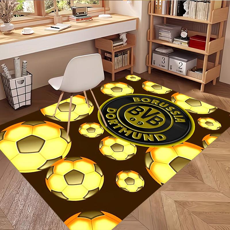Borussia Dortmund Print Rug, Washable Floor Carpet, For Entryway Dorm Laundry Room Office Study, Home Decor Birthday Christmas Gift