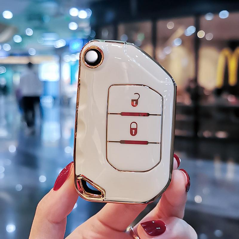 Fashion TPU Remote Car Key Case Cover Shell Fob Protector For Jeep Wrangler JL JK JLU XD 2018-2022 Holder Keychain Accessories