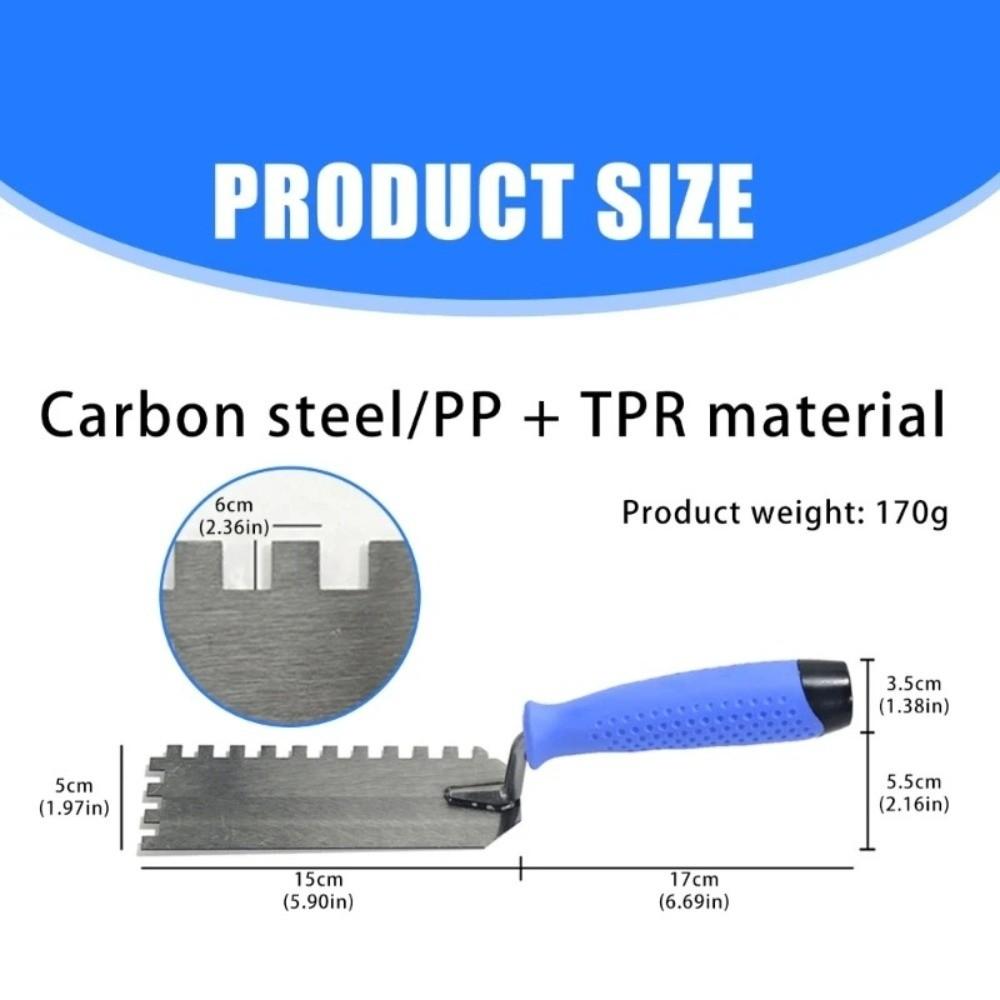 Carbon Steel Masonry Trowel Teeth Design Plaster Trowel Notched Trowel  Waterproofing Application