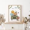 Cute Giraffe Elephant Lion Monkey Car Rainbow Wall Art Canvas Painting Cartoon Posters And Prints Pictures Baby Kids Room Decor