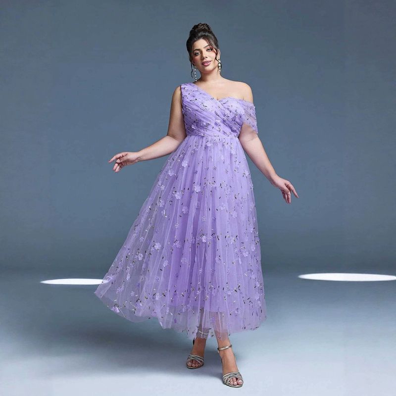 New Style European and American Foreign Trade Sexy Evening Dress for Parties and Performances Plus Size Dress Birthday Gown